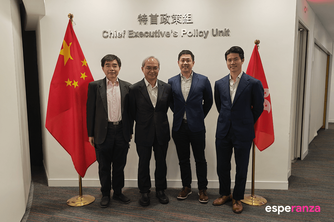 Four participants at the Chief Executive’s Policy Unit meeting shown in Esperanza’s original announcement