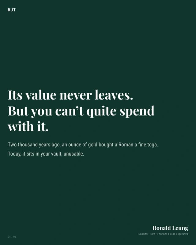 Gold held its value for millennia — original slide 4 of 8